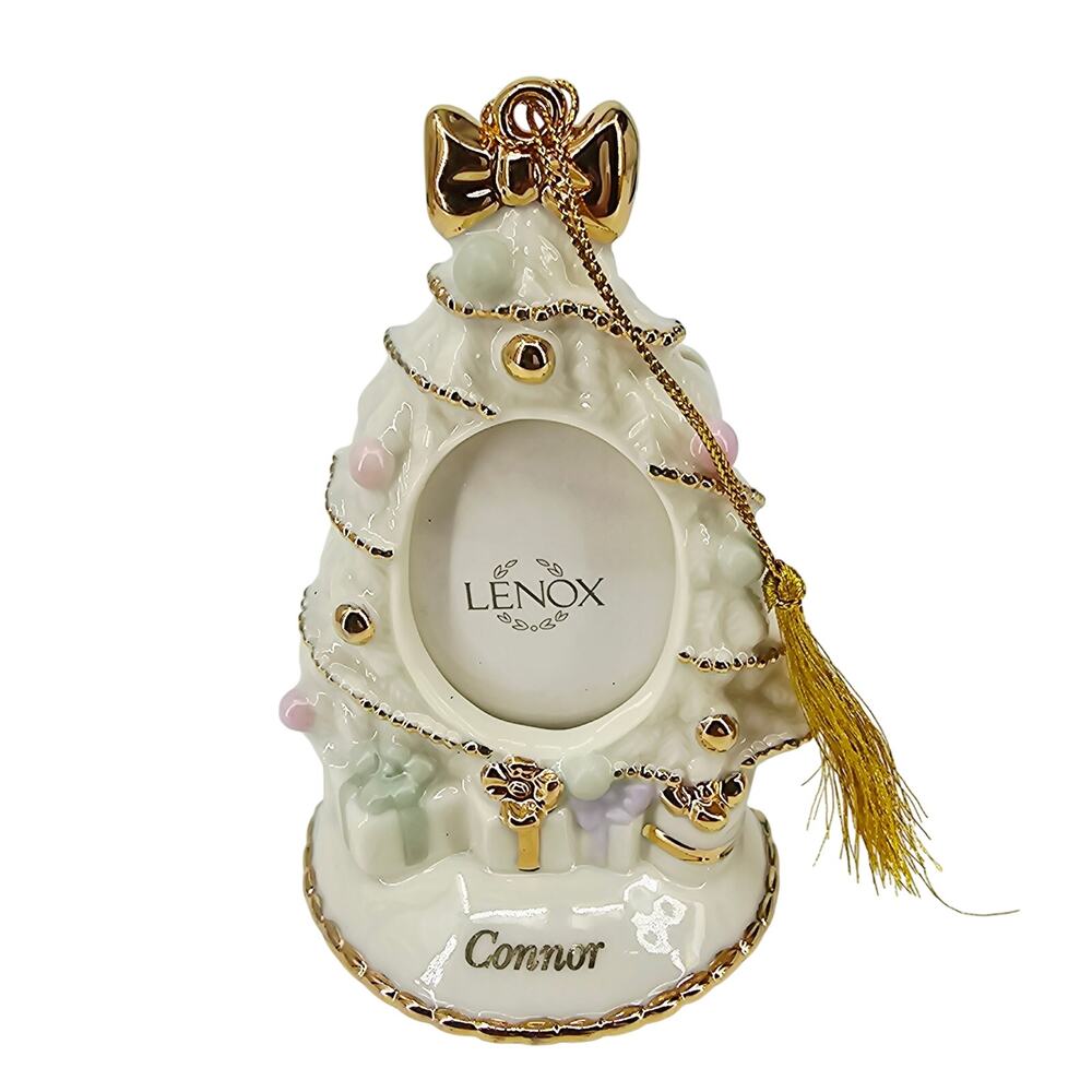Lenox Porcelain Ornament Christmas Tree Photo Frame Personalized Named Connor